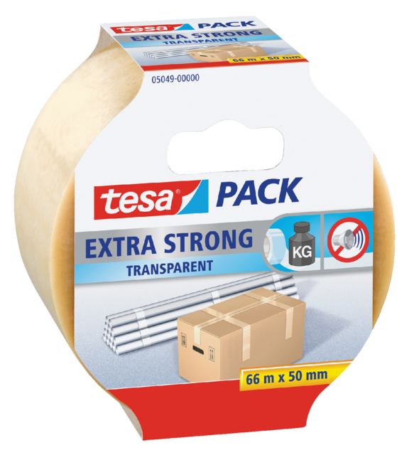 Ruban d''emballage tesapack® Extra Strong 66mx50mm PVC transparent