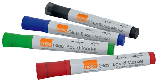[631047] Viltstift Nobo glasbord assorti 4 stuks