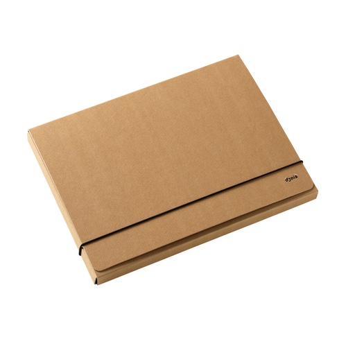 [504164] Elastobox Kraft Line A4 3 kleppen bruin