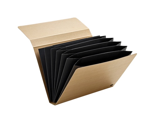 [504165] Trieur Kraft Line A4 7 compartiments brun