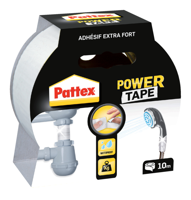 Ruban adhésif Pattex Power Tape 50mmx10m blanc