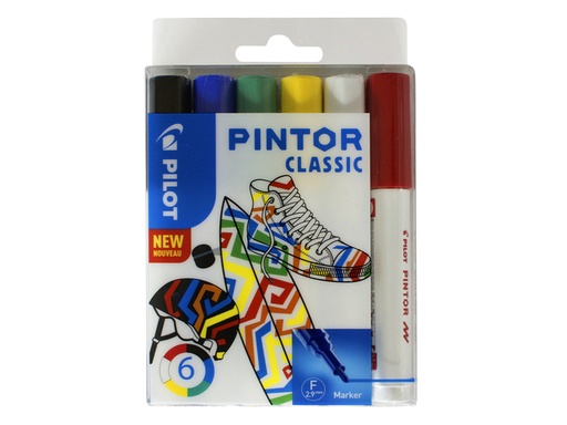 [631600] Verfstift Pilot Pintor classic fijn assorti etui à 6 stuks