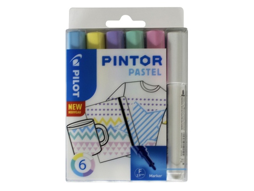 [631603] Verfstift Pilot Pintor pastel fijn assorti etui à 6 stuks