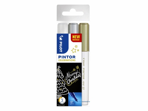 [631612] Verfstift Pilot Pintor celebrations extra fijn assorti etui à 3 stuks