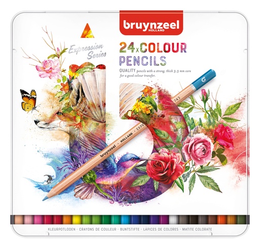 [640068] Kleurpotloden Bruynzeel Expression assorti blik à 24 stuks
