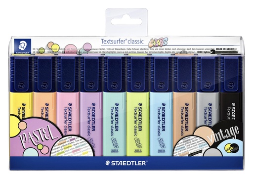 [635235] Markeerstift Staedtler 364 Textsurfer vintage en pastel  set à 10 stuks assorti