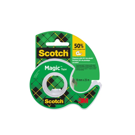 [801135] Ruban adhésif Scotch Magic 810 19mmx25m invisible + dérouleur