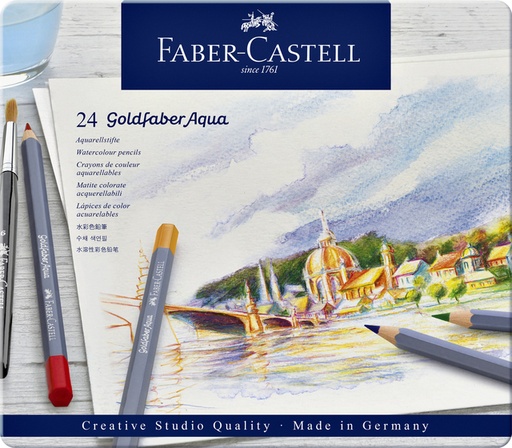 [640077] Crayons de couleur Faber-Castell Goldfaber Aquarelle assorti boîte 24 pièces