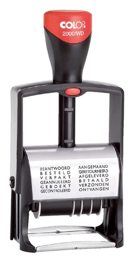 [351001] Cachet à Formules+date Colop Heavy Duty 2000/WD Classic line 12 formules NL rouge