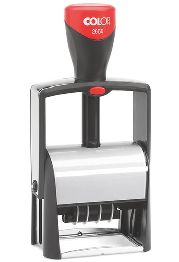 [351005] Cachet à Formules Colop Heavy Duty 2660 Classic Line personnalisable rouge