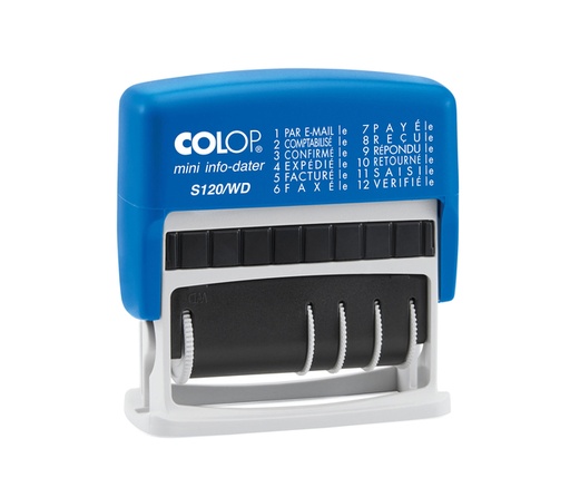 [351016] Cachet à Formules+Date Colop S120 Mini-Info dateur 4mm FR