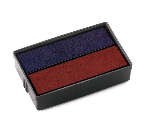 [351098] Tampon-encreur Colop E/10/2 bleu et rouge