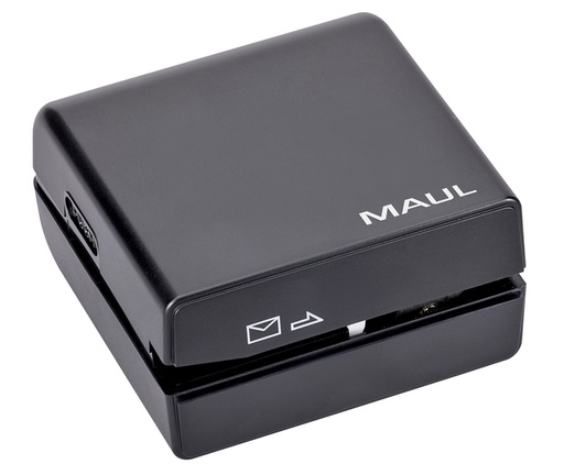 [890740] Ouvre-lettres électrique MAUL 74x70x40mm + 4 piles noir blister