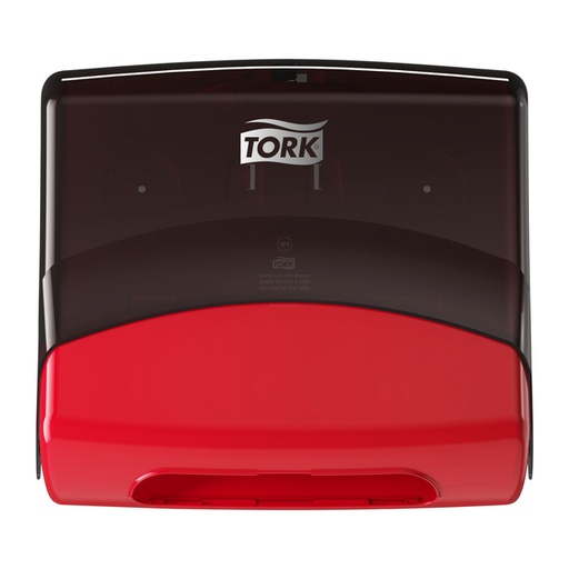 [892230] Distributeur chiffons de nettoyage Tork W4 Performance mural 654008 noir/rouge