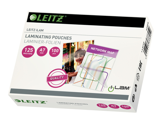 Pochette de plastification Leitz iLAM  A7 2x125 micron EVA 100 pièces