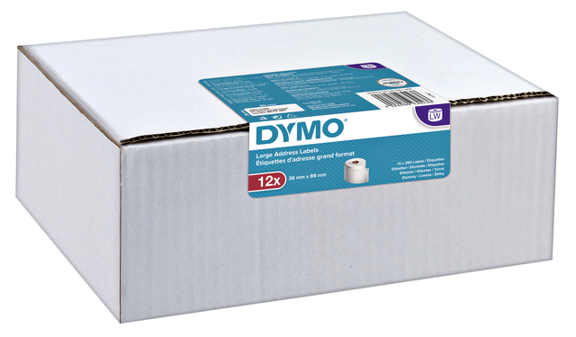 Etiquette adresse Dymo LabelWriter 36x89mm 12 rouleaux 260 pièces blanc