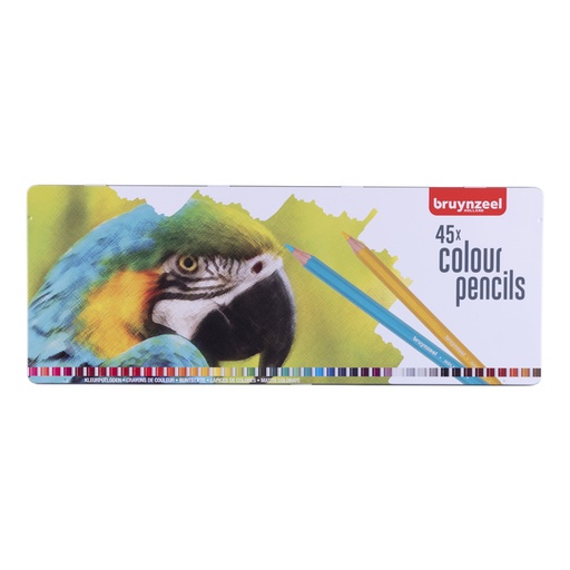 [640080] Kleurpotloden Bruynzeel Creatives papegaai assorti blik à 45 stuks