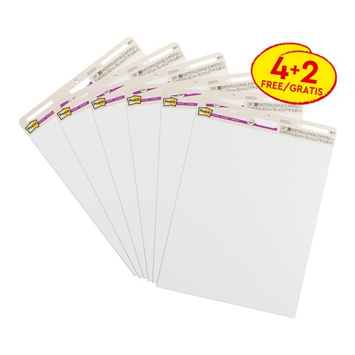 [392524] Meeting chart Post-it 559 Super Sticky 63,5x76,2cm blanc 4+2 gratuits