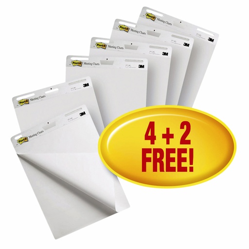 [392524] Meeting chart Post-it 559 Super Sticky 63,5x76,2cm blanc 4+2 gratuits