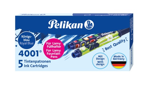 [609634] Inktpatroon Pelikan 4001 voor Lamy vulpen blauw doosje à 5 stuks