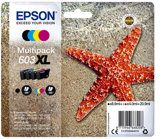 Cartouche d''encre Epson 603XL T03A6 noir + 3 couleurs