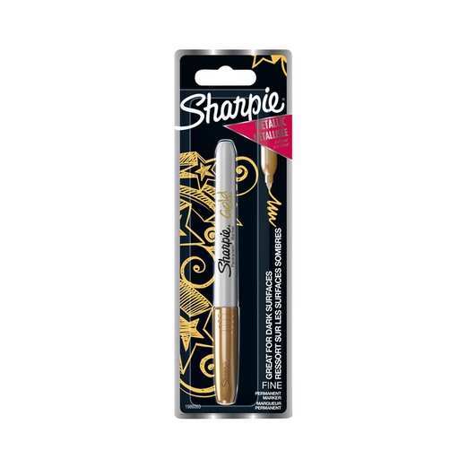 [635646] Viltstift Sharpie rond fijn metallic goud blister à 1 stuk
