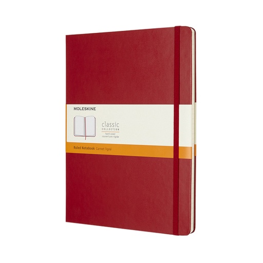 [011631] Carnet de notes Moleskine XL 190x250mm uni rigide rouge écarlate
