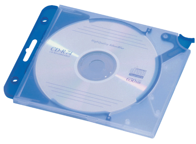Chemise rangement CD complet bleu 5 pièces