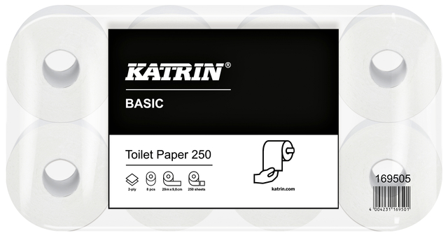 Papier toilette Katrin  2 épaisseurs blanc 64 rouleaux