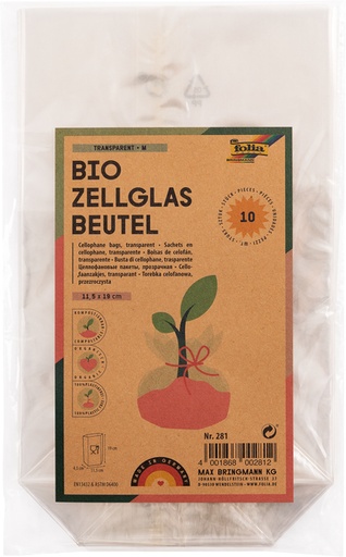 [820344] Sachet cellophane Folia transparent 115x190mm 10 pièces