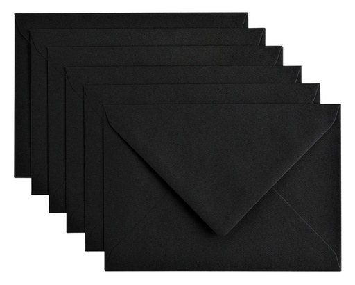 [158190] Envelop Papicolor C6 114x162mm ravenzwart pak à 6 stuks
