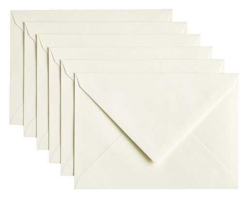 [158191] Enveloppe Papicolor C6 114x162mm blanc paquet 6 pièces