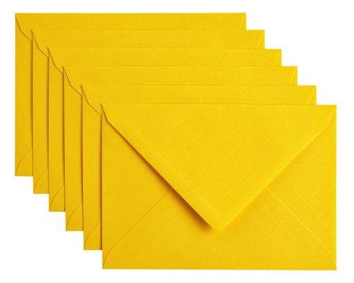 [158193] Enveloppe Papicolor C6 114x162mm jaune bouton d'or paquet 6 pièces