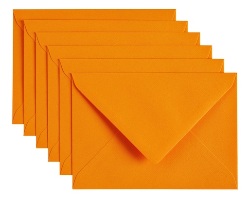 [158194] Envelop Papicolor C6 114x162mm oranje pak à 6 stuks