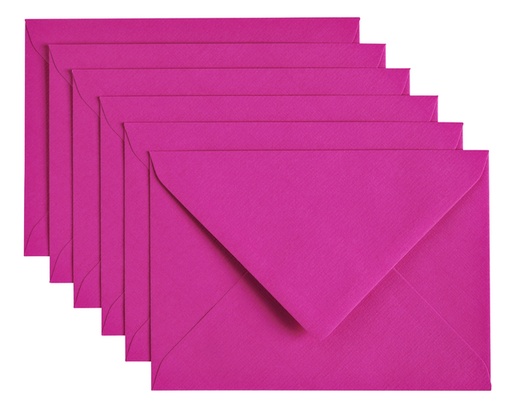 [158195] Envelop Papicolor C6 114x162mm felroze pak à 6 stuks