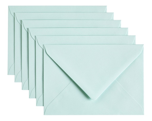 [158196] Enveloppe Papicolor C6 114x162mm vert bleuté paquet 6 pièces