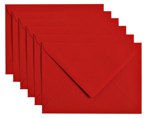 [158197] Envelop Papicolor C6 114x162mm rood pak à 6 stuks