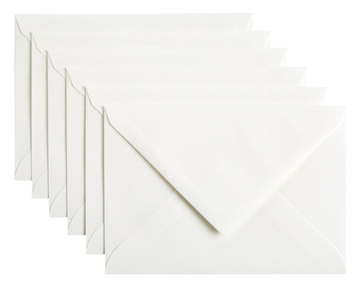 [158199] Enveloppe Papicolor C6 114x162mm blanc neige paquet 6 pièces