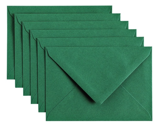 [158201] Enveloppe Papicolor C6 114x162mm vert sapin paquet 6 pièces