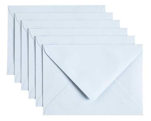 [158202] Enveloppe Papicolor C6 114x162mm bleu bébé paquet 6 pièces