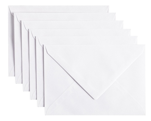[158205] Envelop Papicolor C6 114x162mm kraft wit pak à 6 stuks