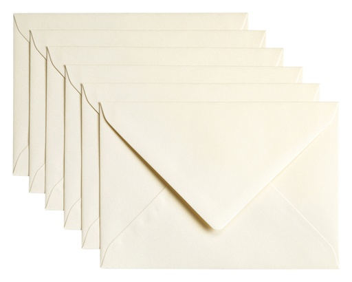 [158209] Enveloppe Papicolor C6 114x162mm ivoire métallisé paquet 6 pièces