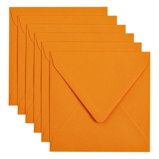 [158218] Enveloppe Papicolor 140x140mm orange paquet 6 pièces