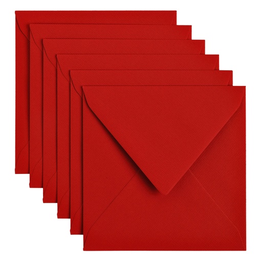 [158221] Envelop Papicolor 140x140mm rood pak à 6 stuks