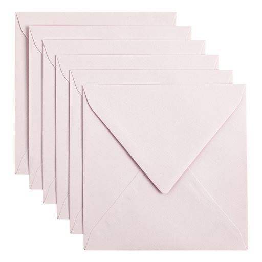 [158222] Enveloppe Papicolor 140x140mm rose clair paquet 6 pièces