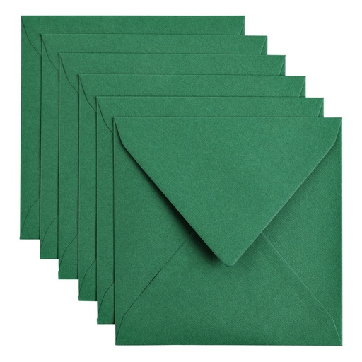 [158225] Enveloppe Papicolor 140x140mm vert sapin paquet 6 pièces