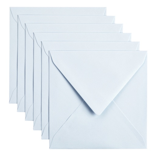 [158226] Enveloppe Papicolor 140x140mm bleu bébé paquet 6 pièces