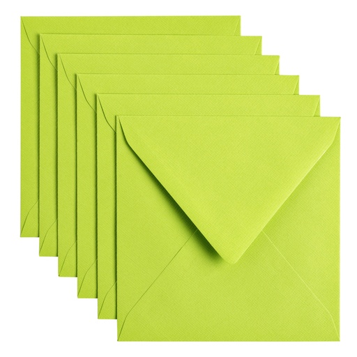 [158228] Enveloppe Papicolor 140x140mm vert pomme paquet 6 pièces