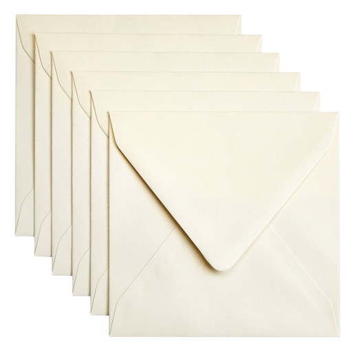 [158233] Enveloppe Papicolor 140x140mm ivoire métallisé paquet 6 pièces