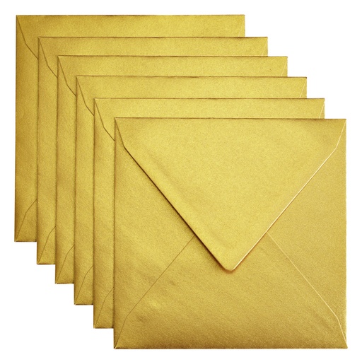[158234] Envelop Papicolor 140x140mm metallic goud pak à 6 stuks